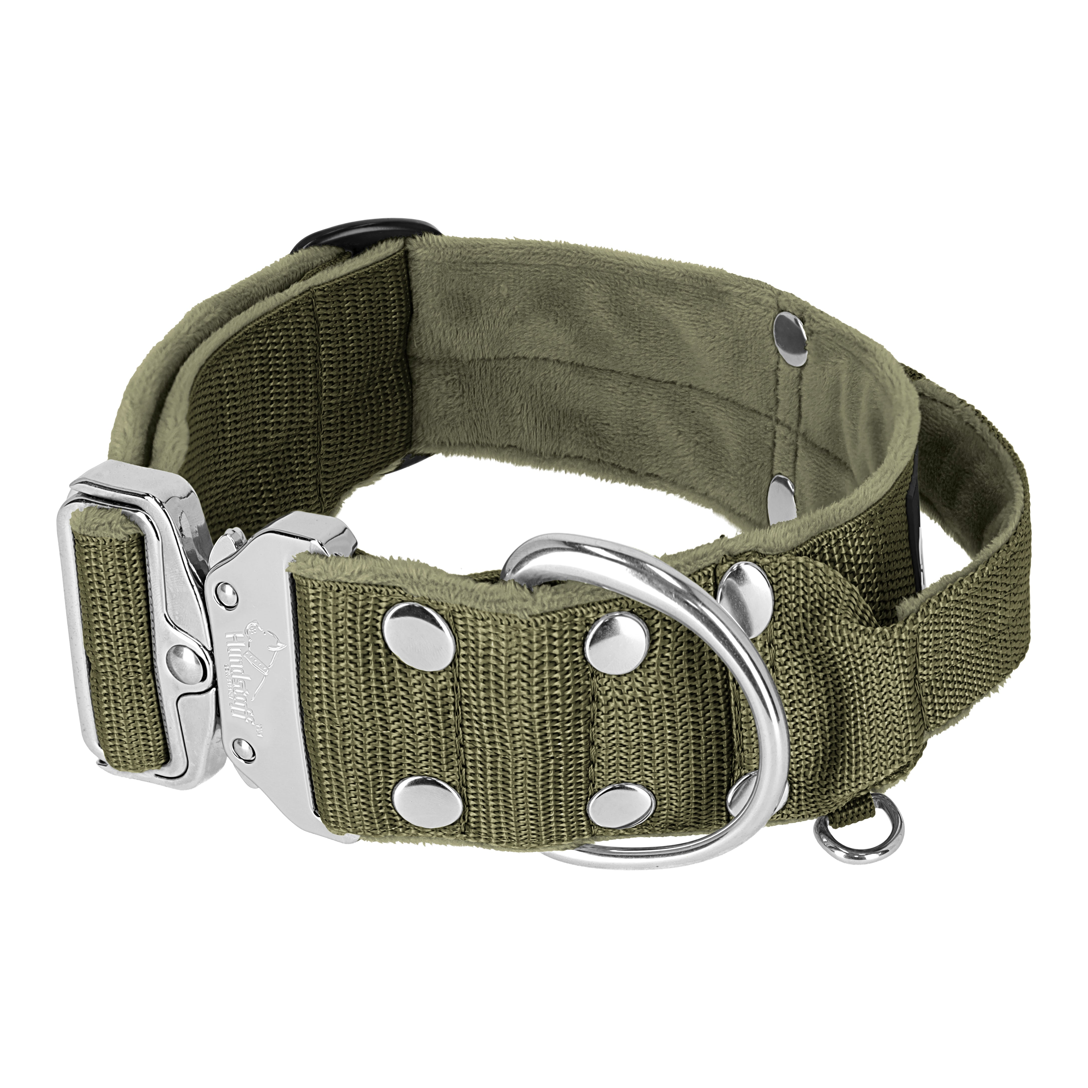 Szeroka obroża z klamrą extreme - Extreme Silver Buckle Khaki