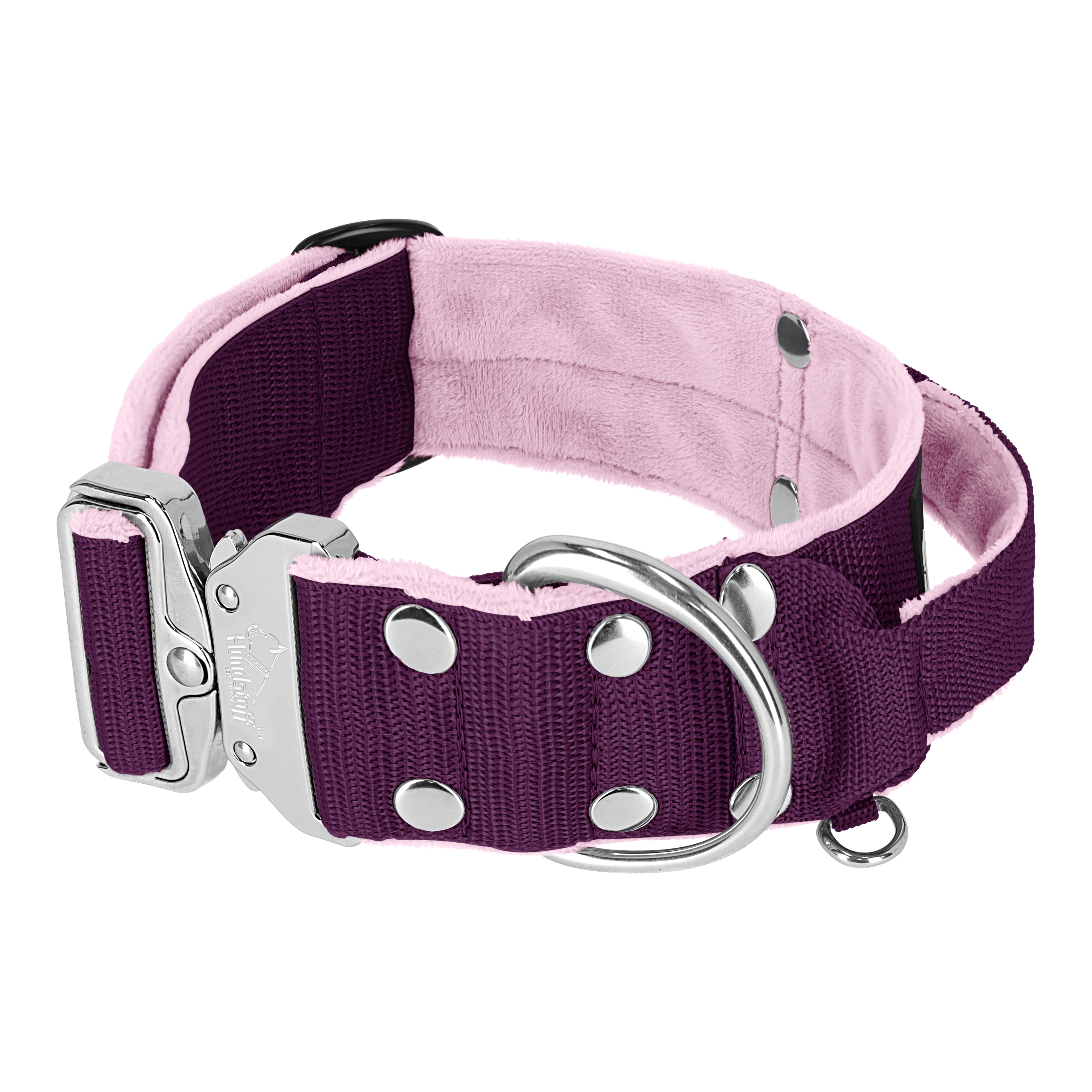 Szeroka obroża z klamrą extreme - Extreme Silver Buckle Śliwkowa