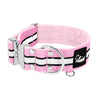 Szeroka obroża z odblaskiem - Extreme Silver Buckle Safe Baby Pink