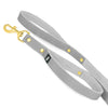 Smycz z dodatkową rączką - Guard Leash Golden Edition Szara, złoty karabińczyk