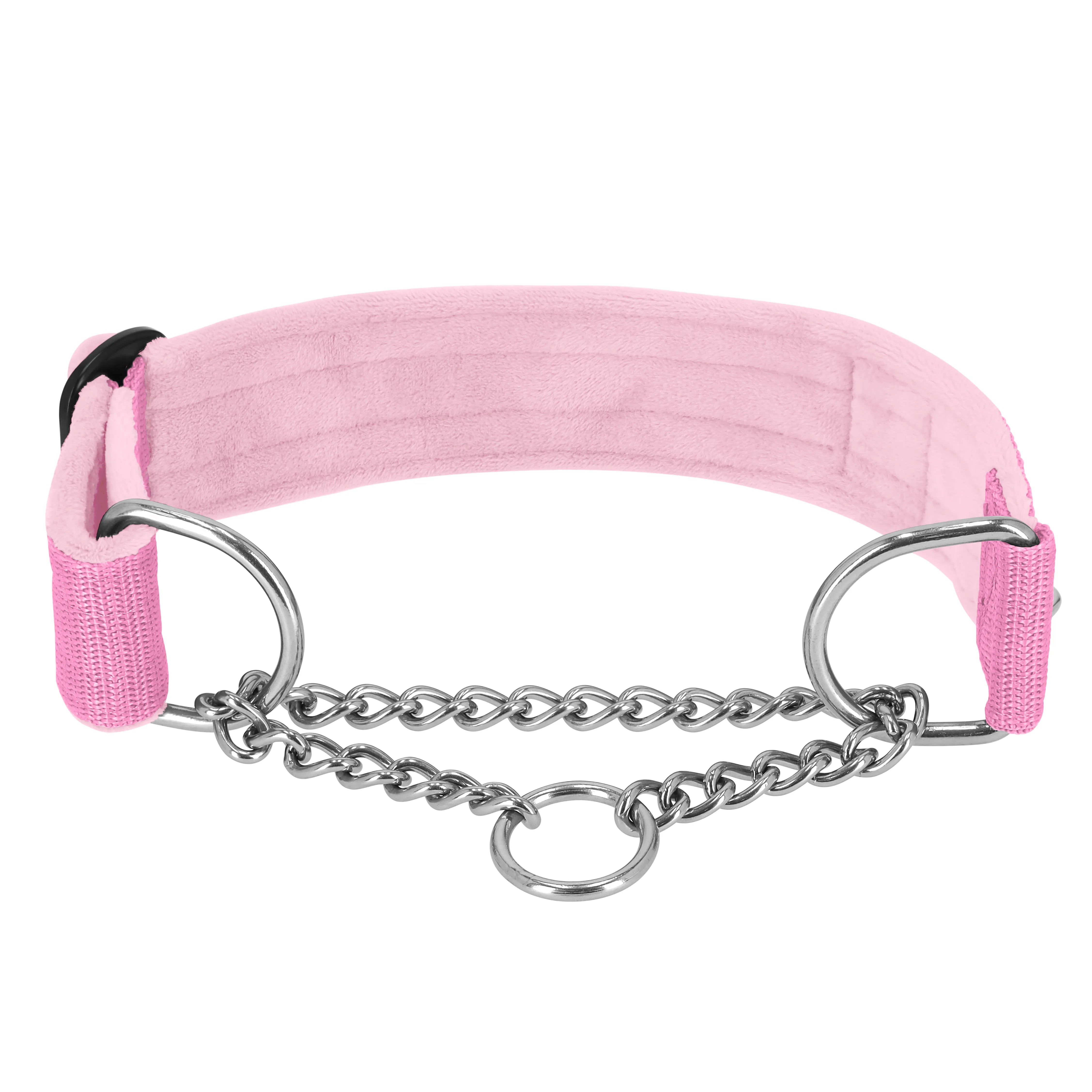 Półzaciskowa obroża i smycz – Martingale Chian Set Baby Pink