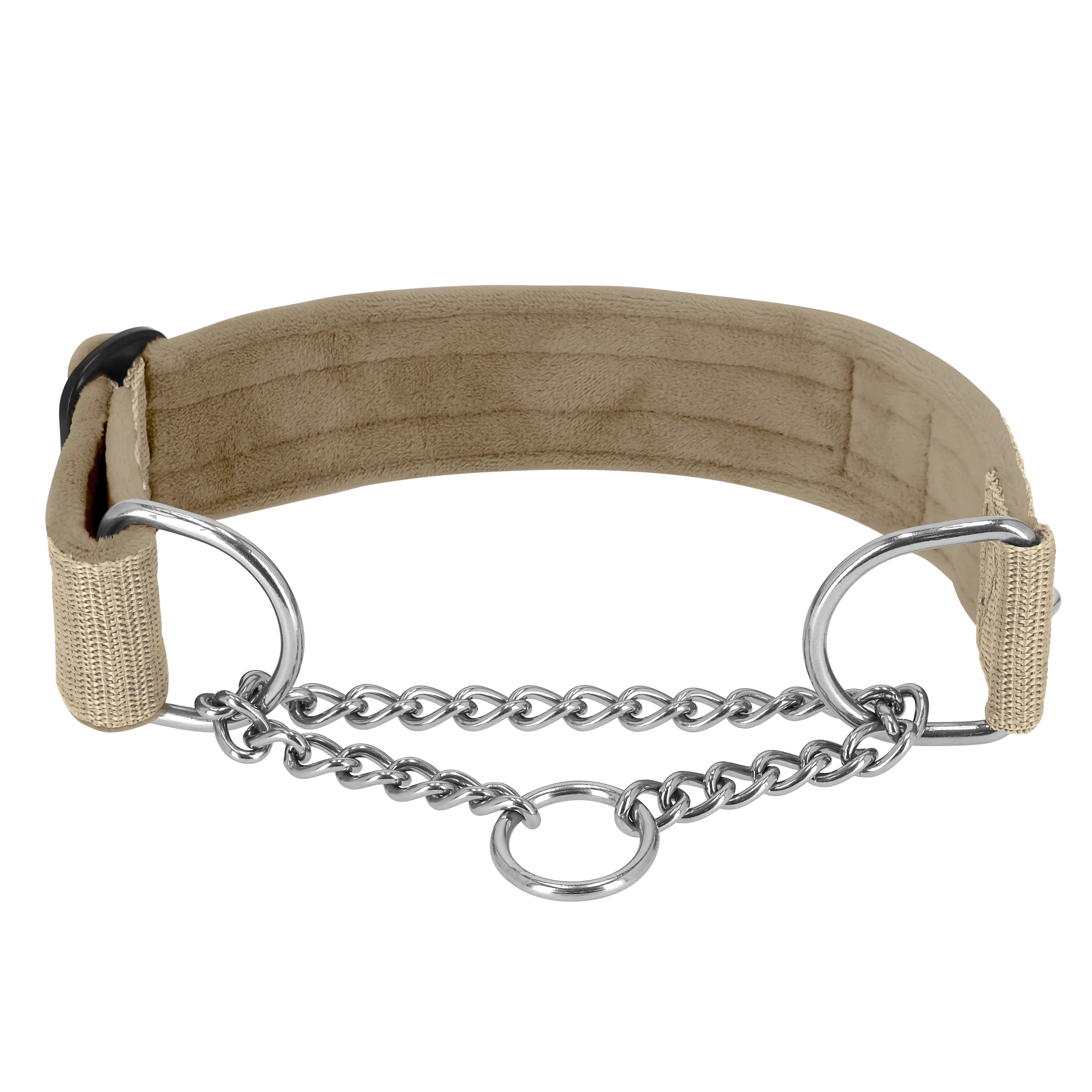Półzaciskowa obroża i smycz – Martingale Chian Set Bezowa