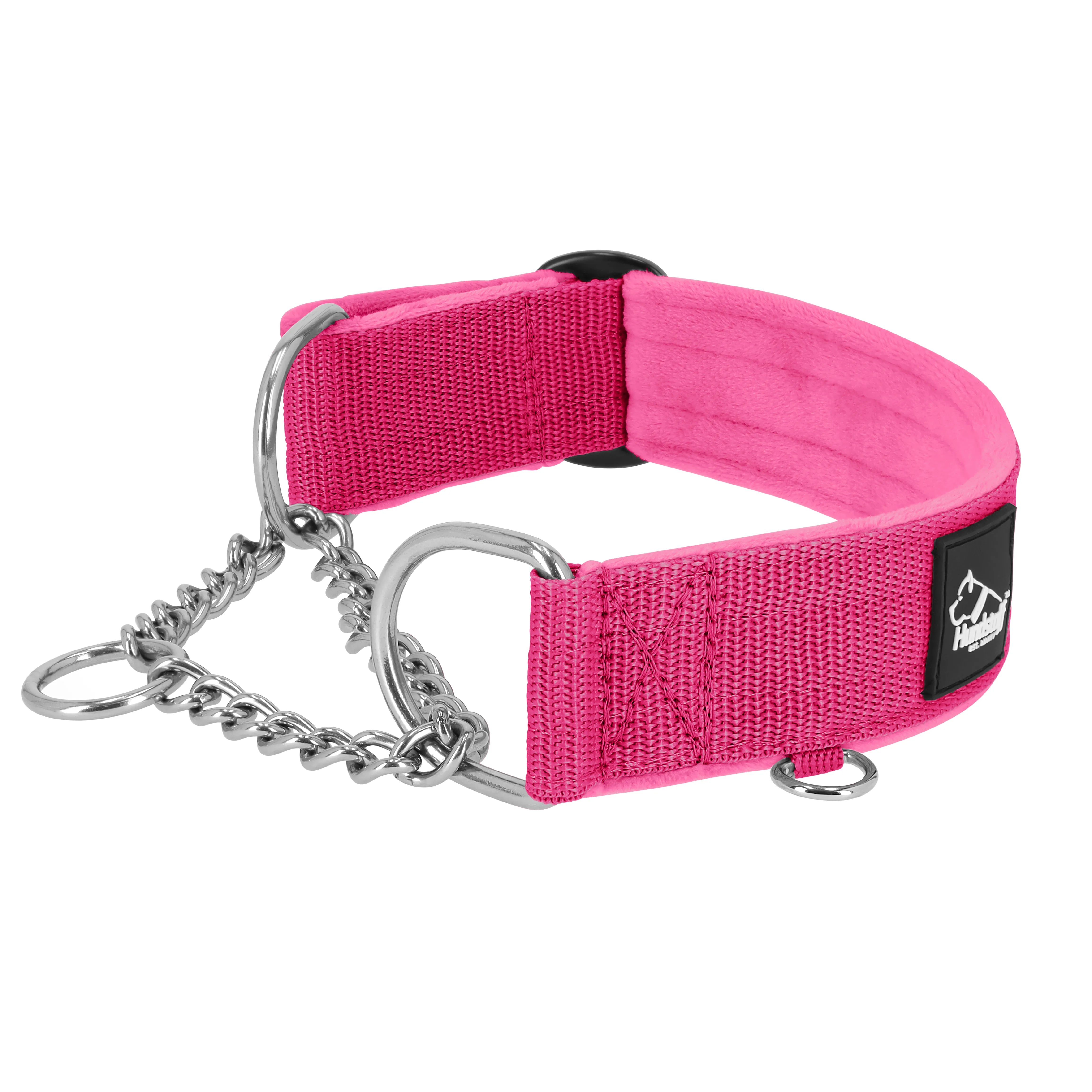 Półzaciskowa obroża i smycz – Martingale Chian RÓZOWA