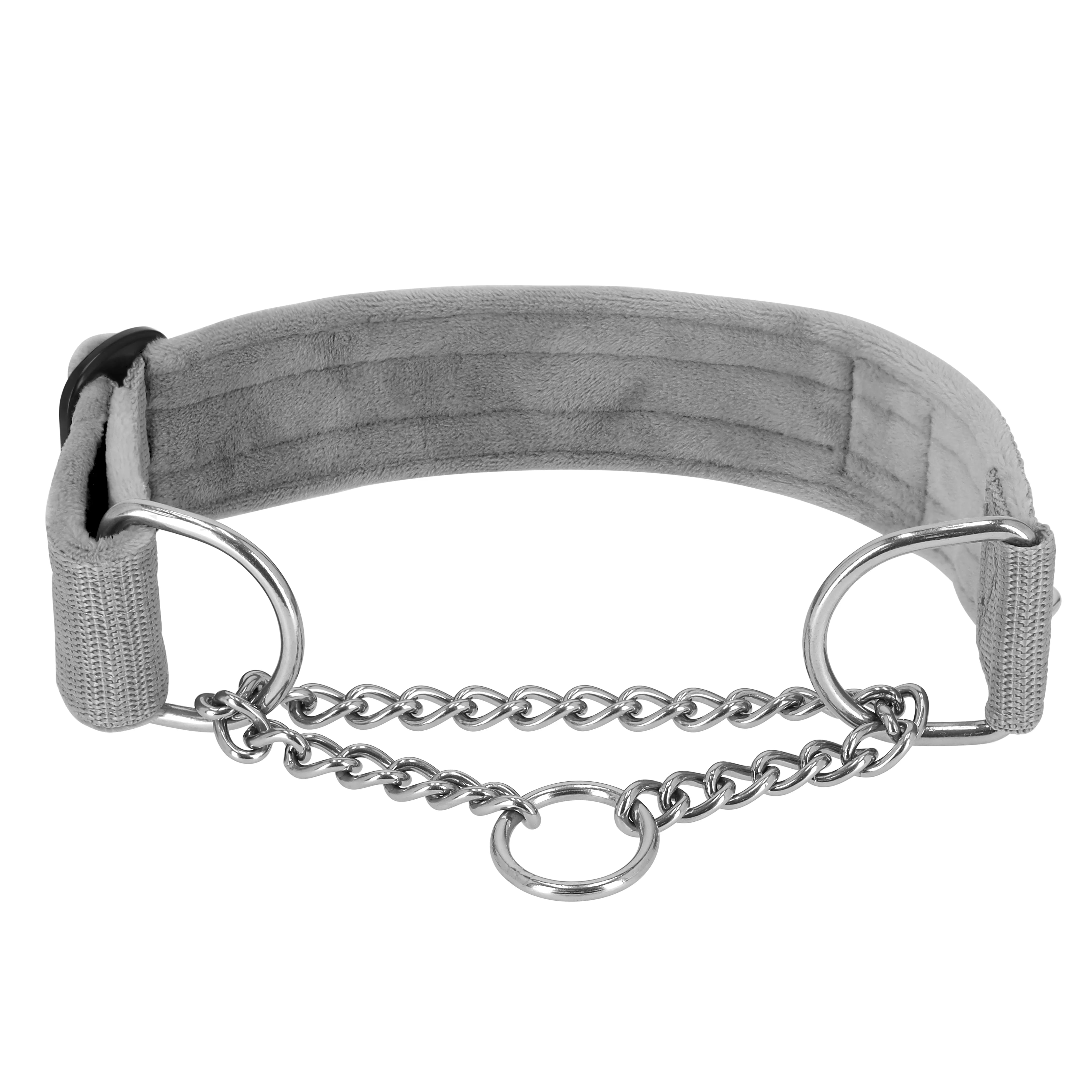 Półzaciskowa obroża i smycz - Martingale Chian Szara
