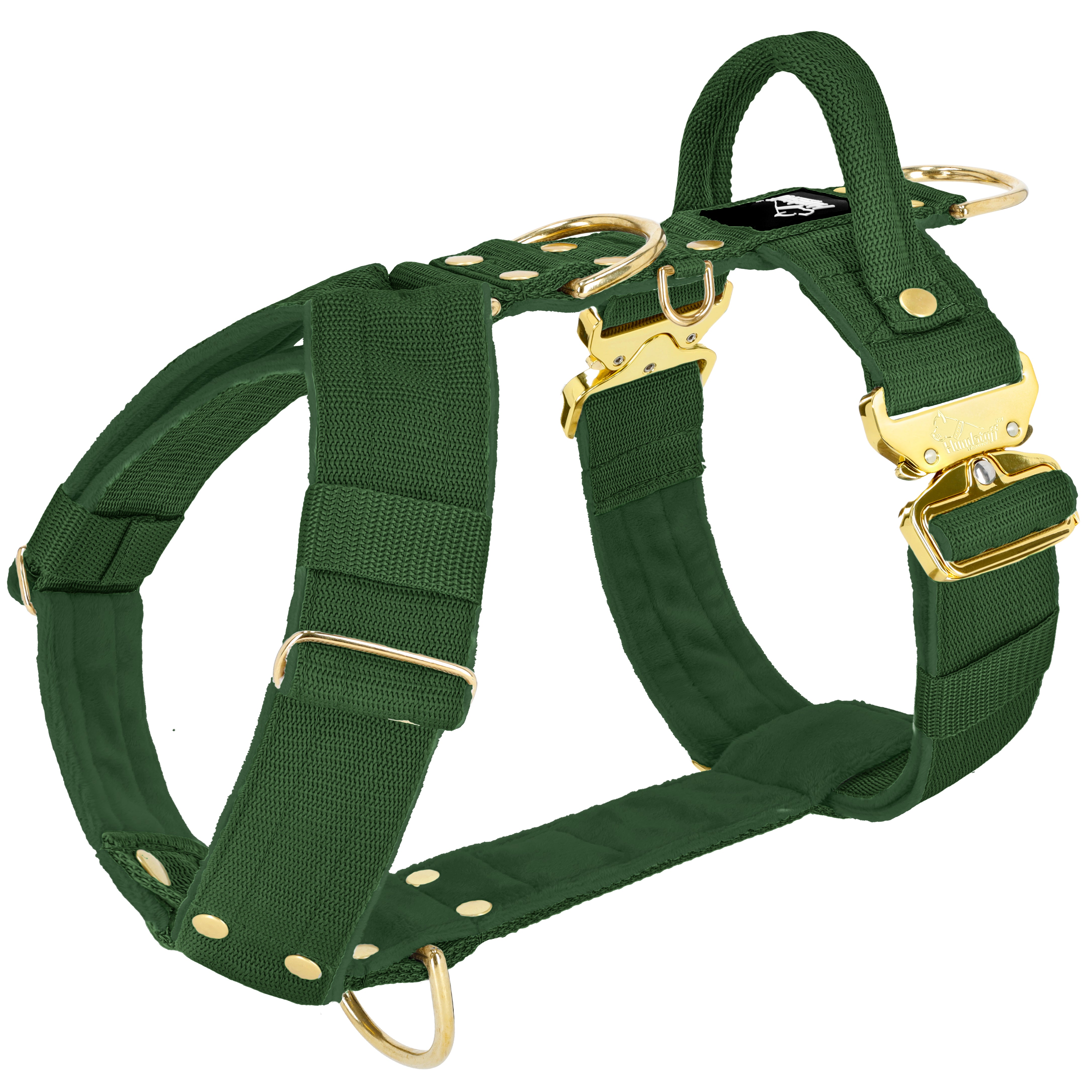 Szelki z szybką klamrą - Easy Walk Extreme Gold Buckle Forest Green