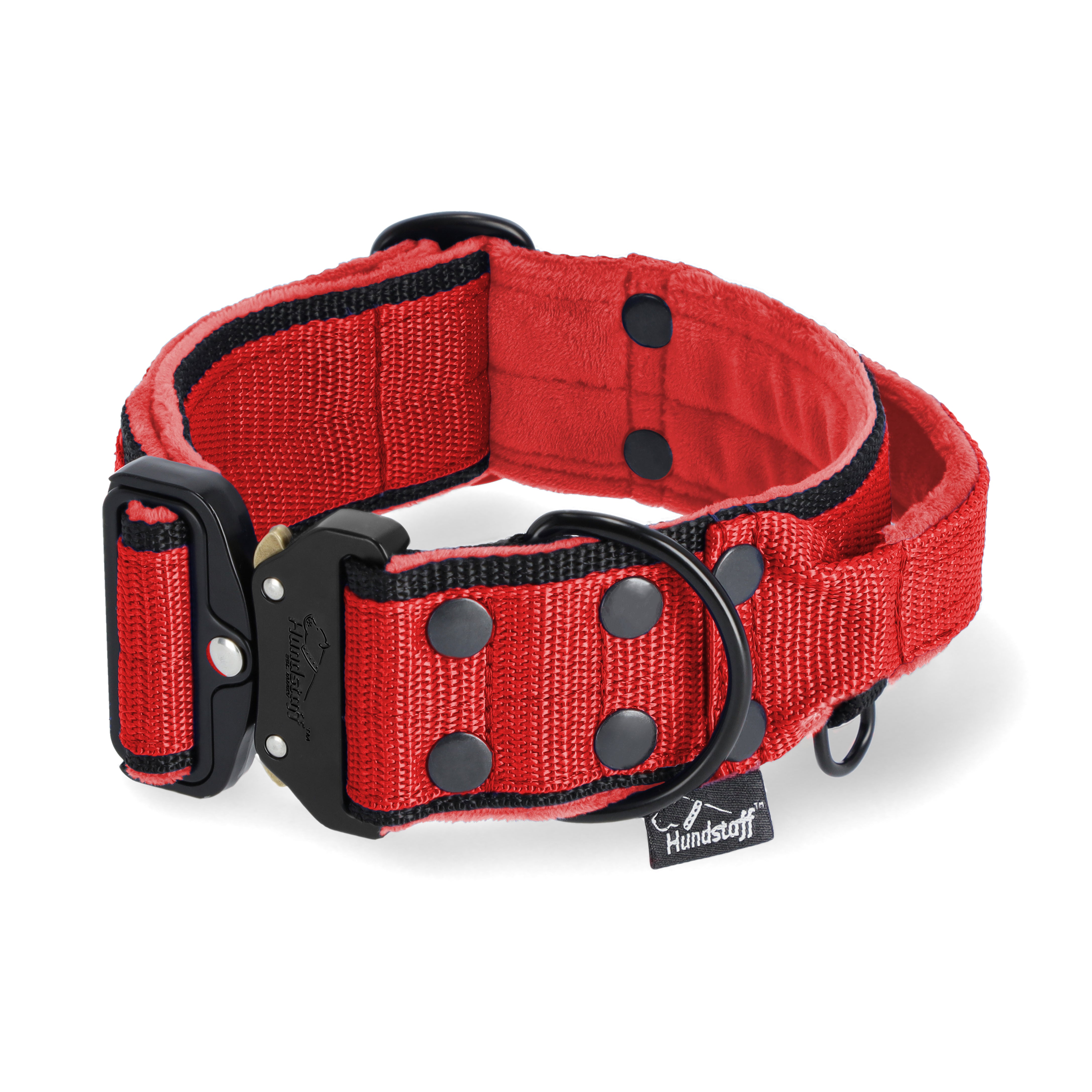 Szeroka obroża z klamrą extreme - Extreme Buckle Black Edition Czerwona