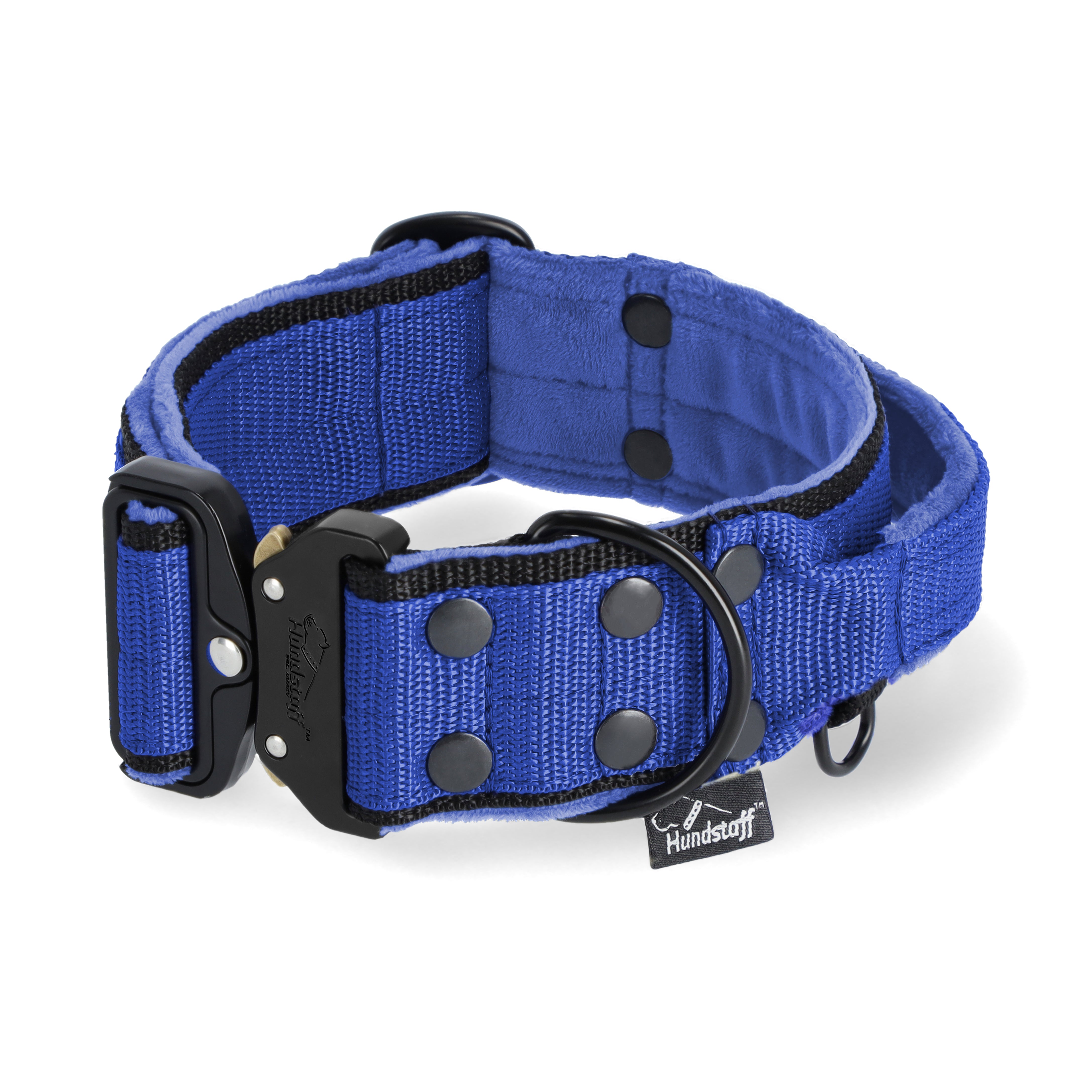 Szeroka obroża z klamrą extreme - Extreme Buckle Black Edition Niebieska