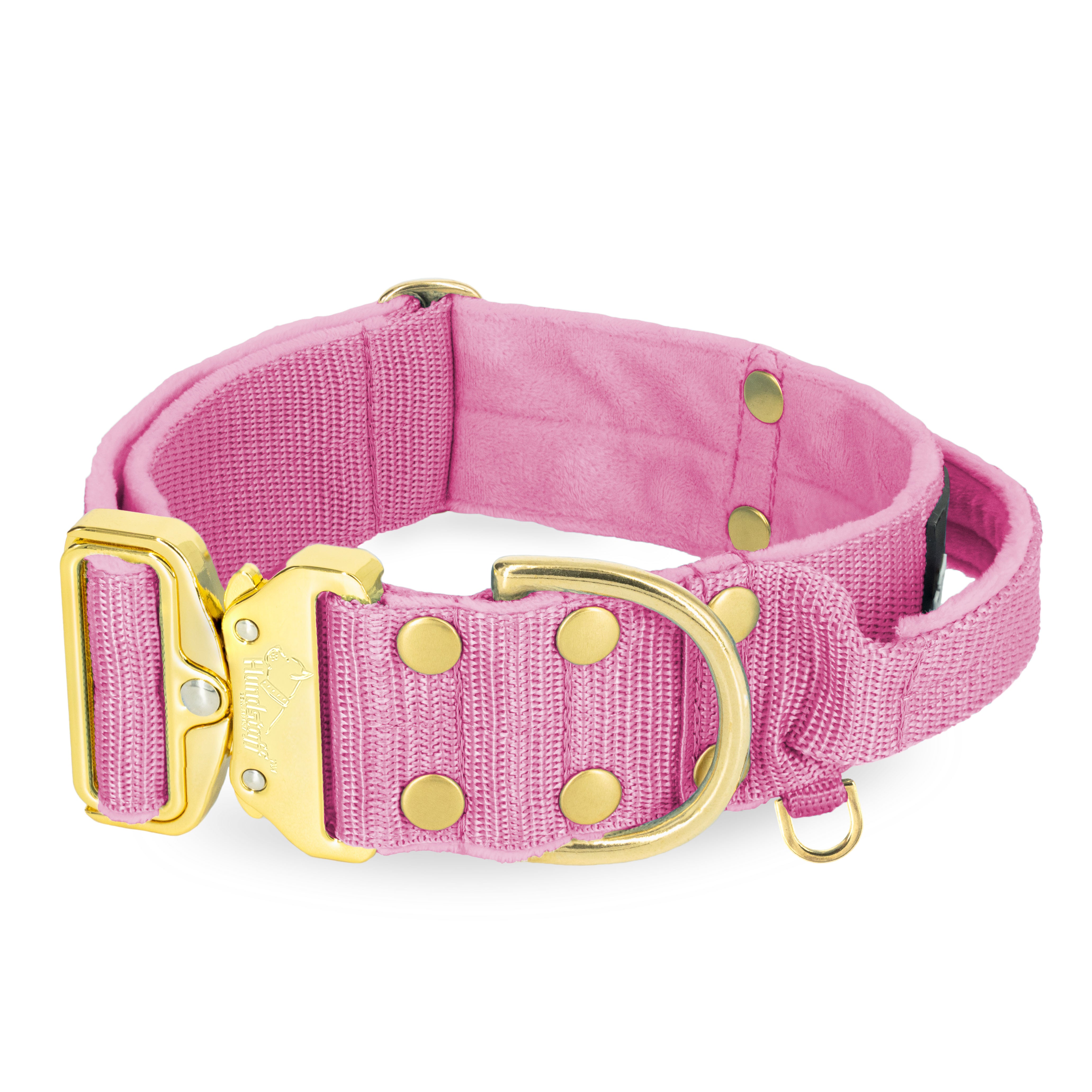 Szeroka obroża z klamrą extreme - Extreme Gold Buckle Candy Pink