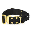 Szeroka obroża z klamrą extreme - Extreme Gold Buckle Czarna