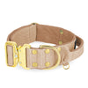 Szeroka obroża z klamrą extreme - Extreme Gold Buckle Beżowa