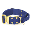 Szeroka obroża z klamrą extreme - Extreme Gold Buckle Navy Blue