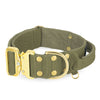 Szeroka obroża z klamrą extreme - Extreme Gold Buckle Olive Green