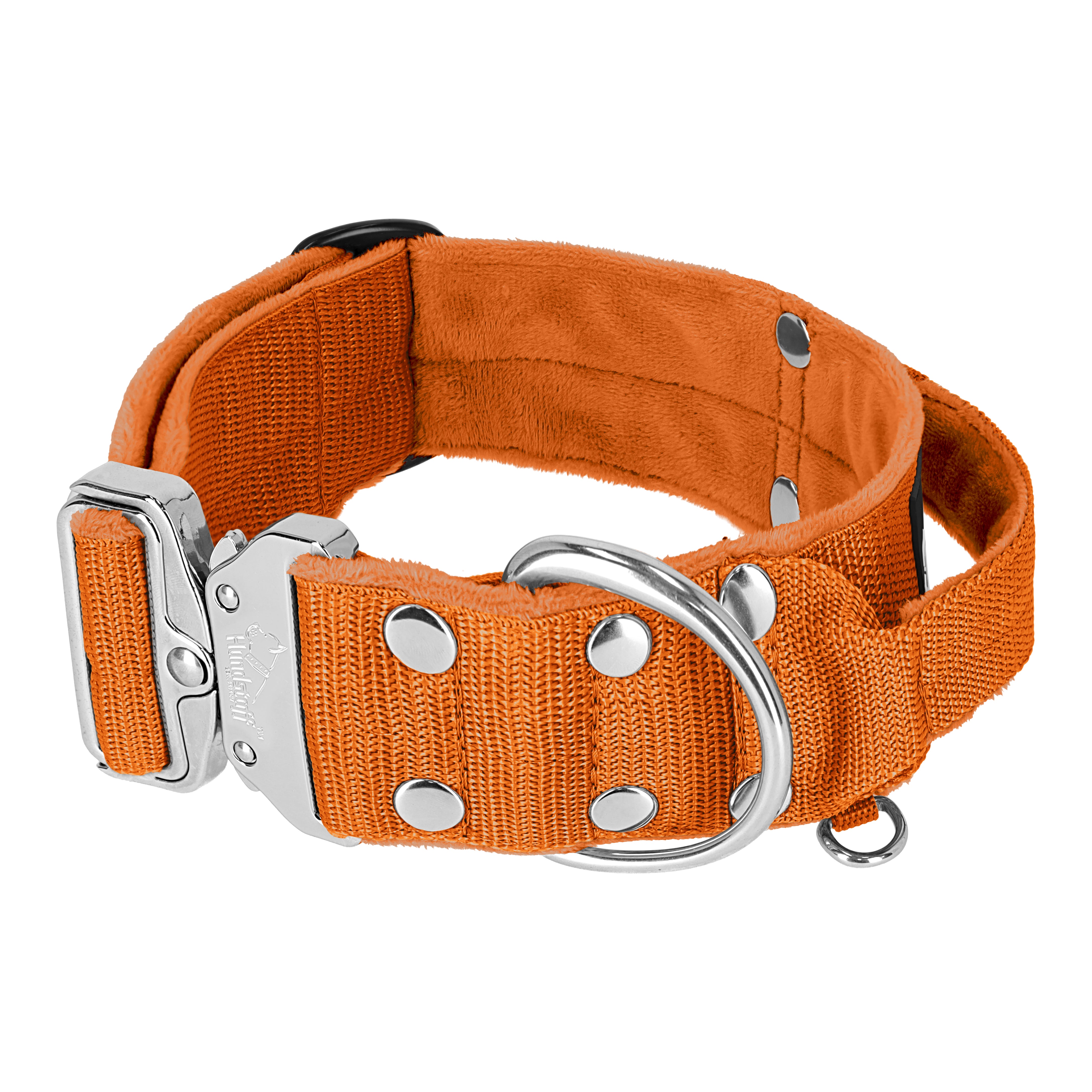 Szeroka obroża z klamrą extreme - Extreme Silver Buckle Pomarańczowa