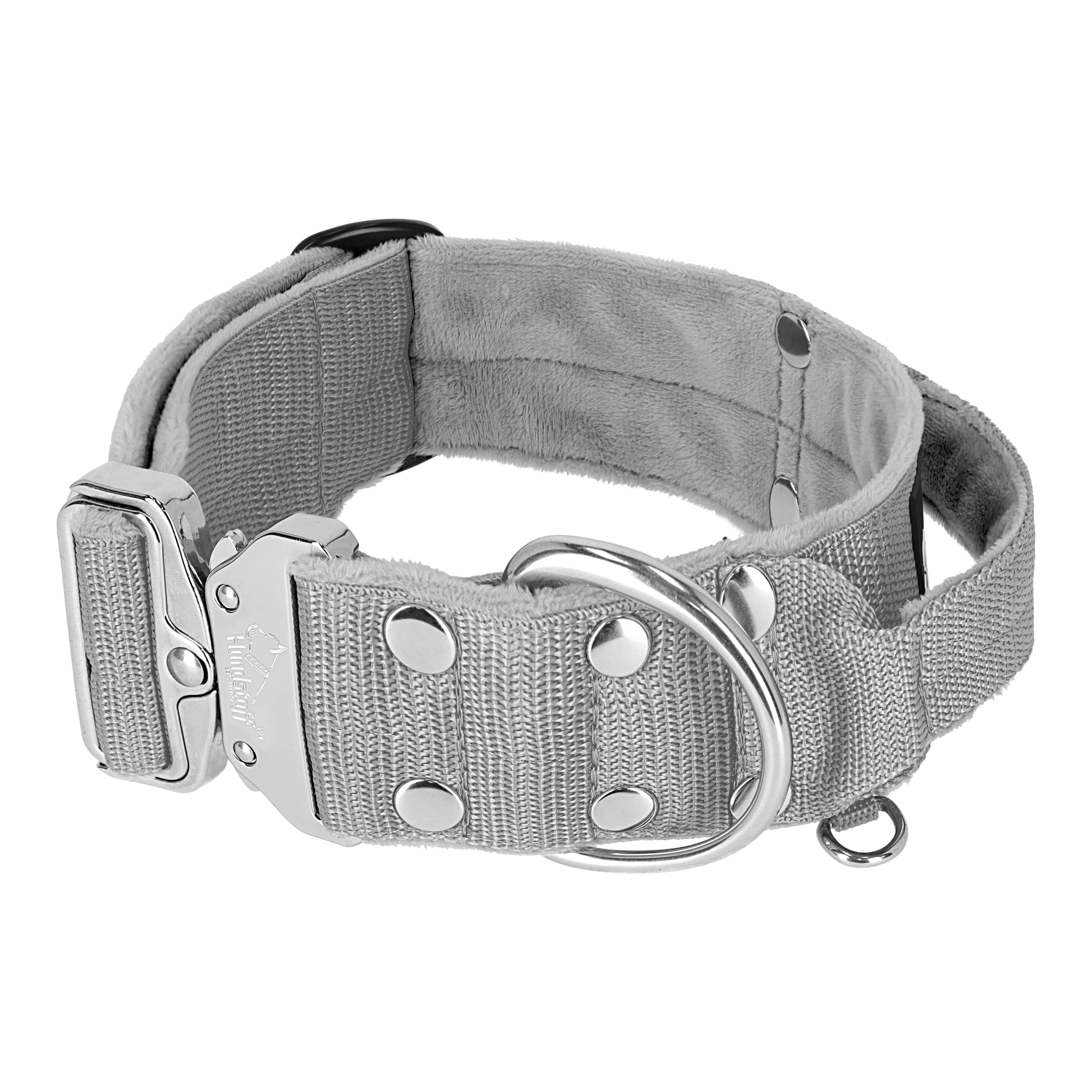 Szeroka obroża z klamrą extreme - Extreme Silver Buckle Szara