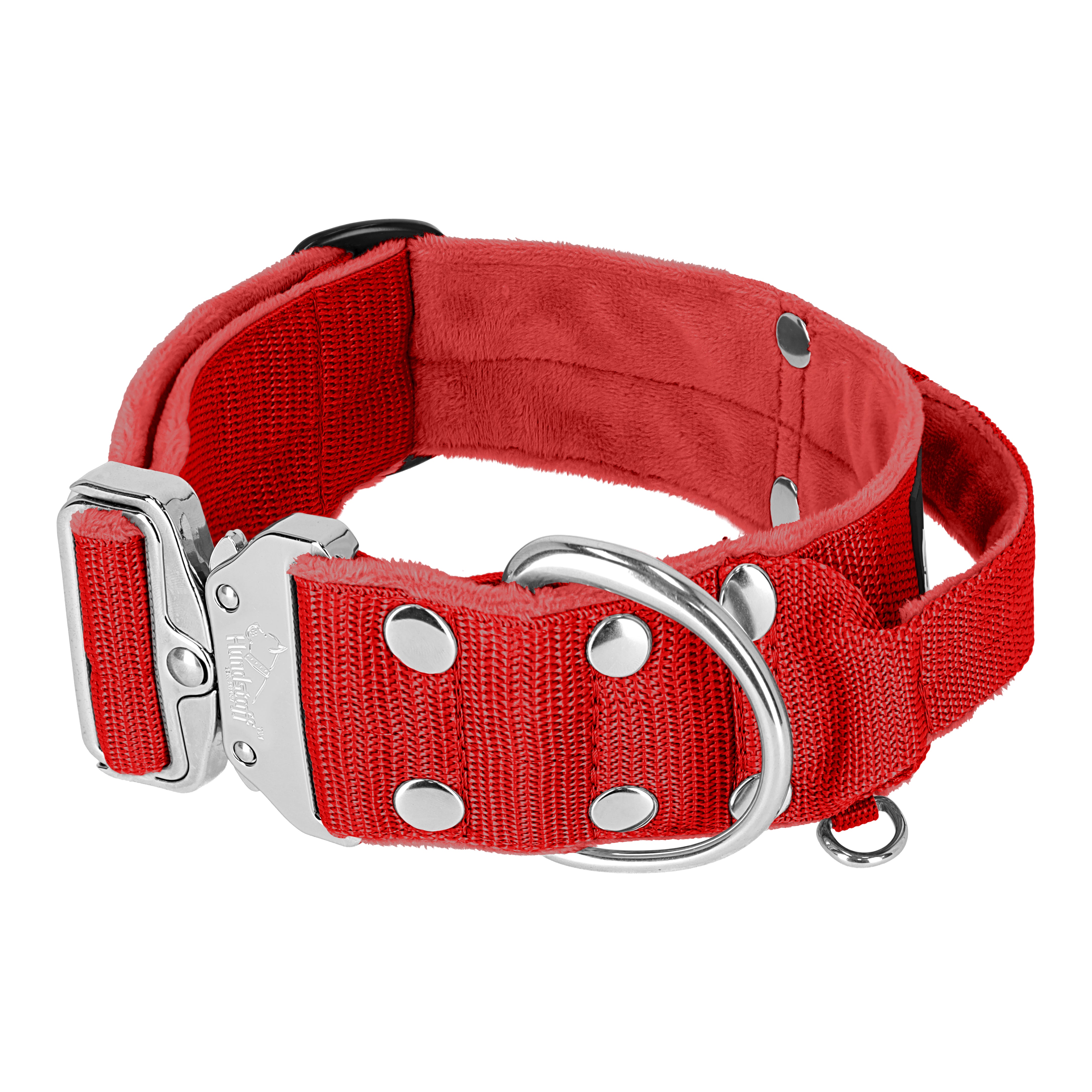 Szeroka obroża z klamrą extreme - Extreme Silver Buckle Czerwona