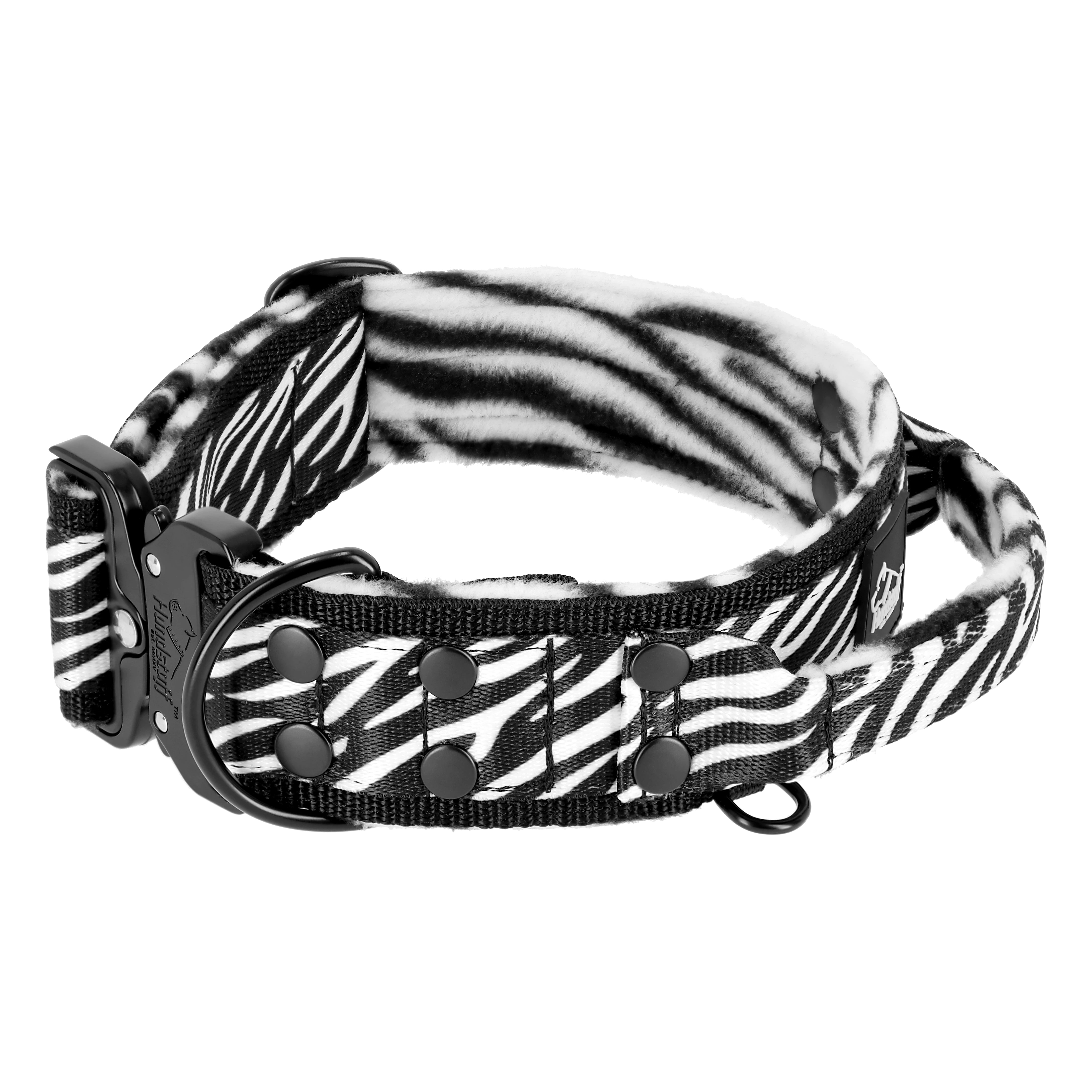 Szeroka obroża z klamrą extreme - Extreme Buckle Zebra