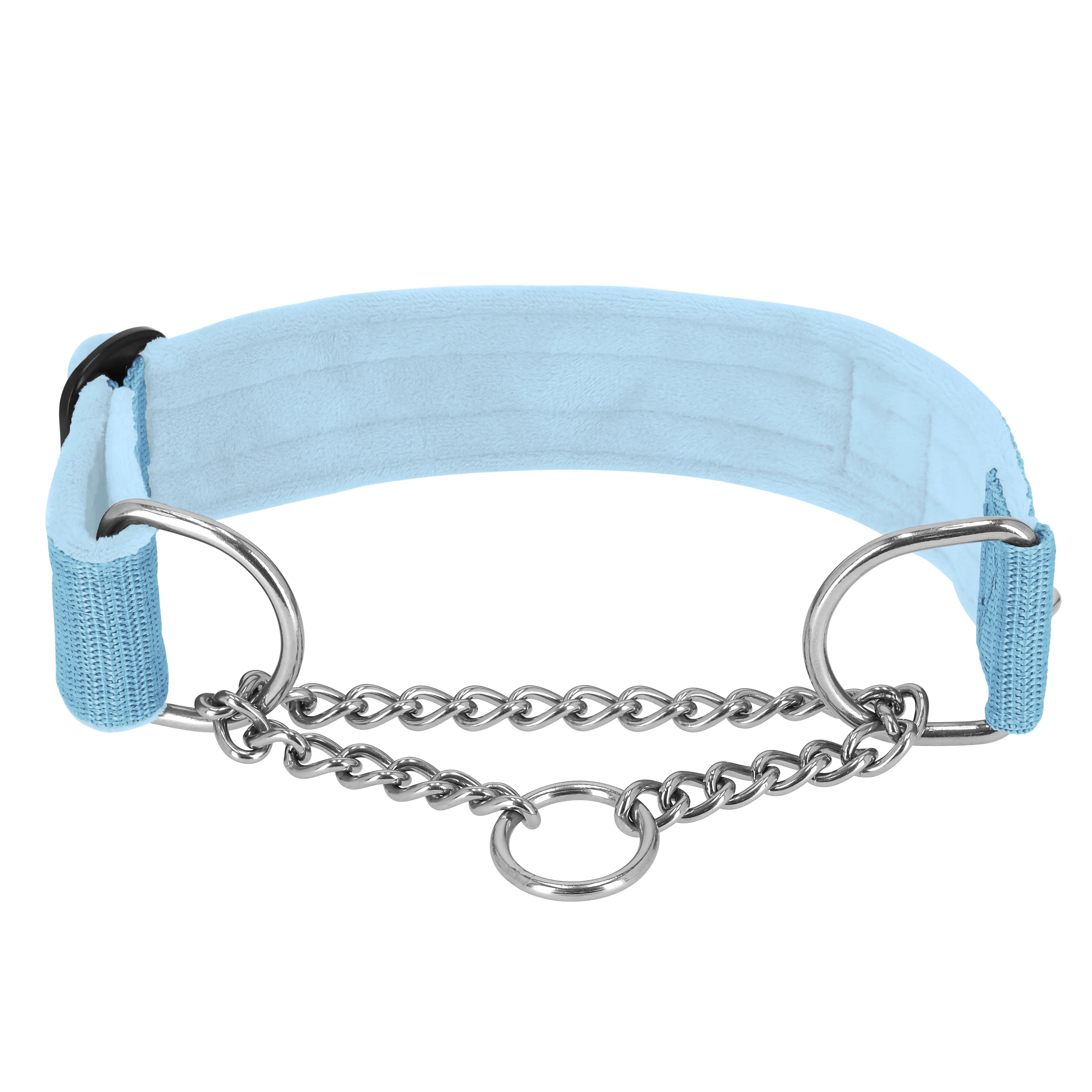 Półzaciskowa obroża i smycz - Martingale Chian Set Baby Blue