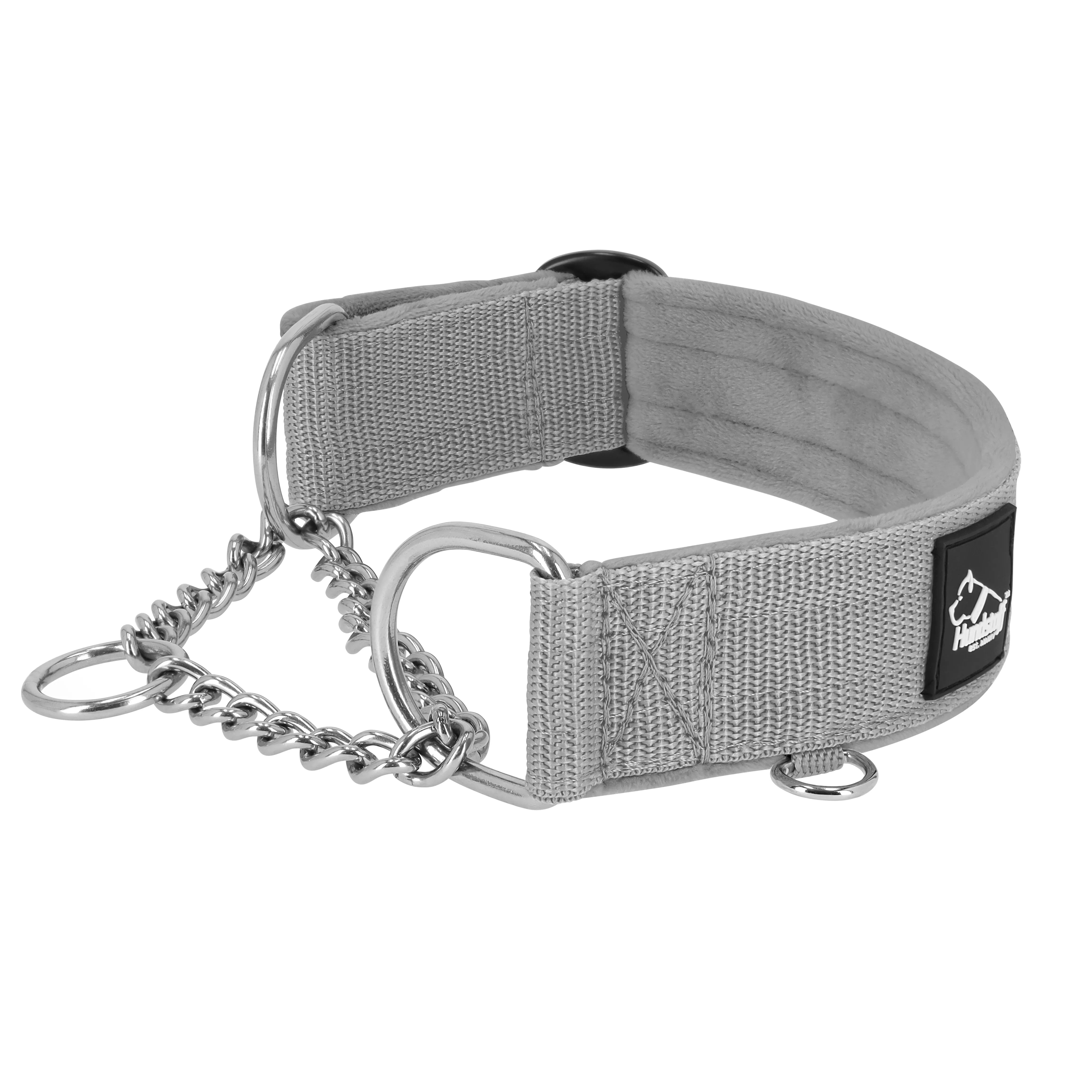 Półzaciskowa obroża i smycz - Martingale Chian Szara